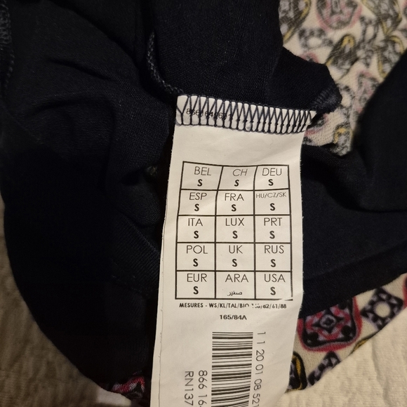 Promod womens size Small 3/4 sleeve stretch dress multi color print VGUC - Picture 6 of 7